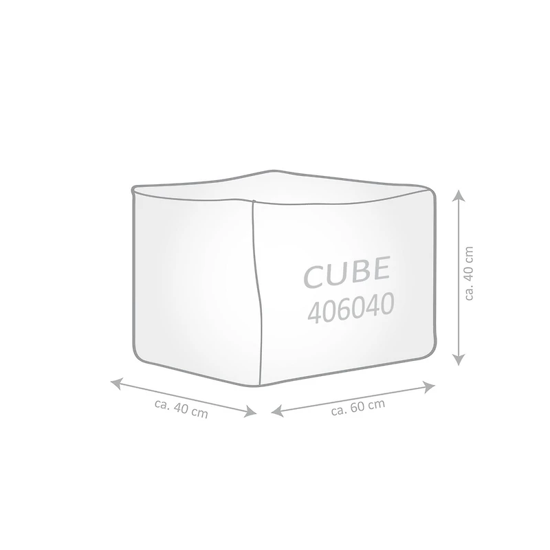 Sitting Point Cube L Straw Bean Bag Ottoman
