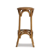 Tabouret de Bar Sans Dossier Whit Avec Assise en Rotin, Noyer