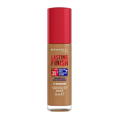 Rimmel Lasting Finish 35 Hour Fond de teint, longue tenue, hydratant, formule végétalienne, couvrance totale