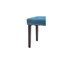Cabara Capitonné Banc Tissu (Bleu)