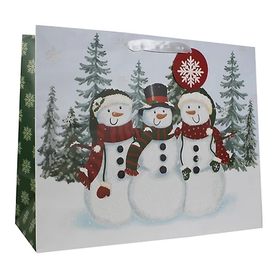 Holiday Time Large Snowman Family Christmas Gift Bag