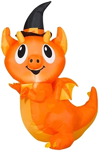 Airblown Baby Dragon Orange w / Witch Hat SM