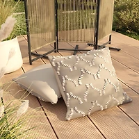 Coussin décoratif écologique extérieur Hummus 50,8 cm x 50,8 cm HOMETRENDS, housse amovible