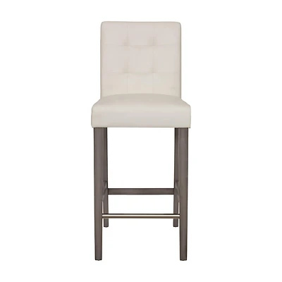 CorLiving Leila Faux Leather Upholstered Wood Leg Indoor Barstool - Sold Individually