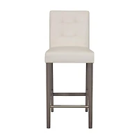 CorLiving Leila Faux Leather Upholstered Wood Leg Indoor Barstool - Sold Individually