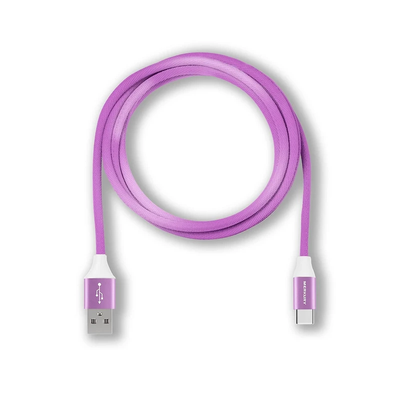 Câble en tissu Merkury Charge + Sync USB-A vers USB-C, câble en tissu USB-A vers USB-