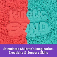 Kinetic Sand, Mold n' Flow, 680 g de sable rouge et turquoise, 3 outils, jouets sensoriels pour enfants à partir de 3 ans