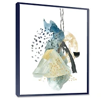Designart Gouache Of Abstract Landscape With Mountain Moon FLOAT FRAME WALL ART