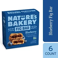 Barre aux myrtilles et aux figues Nature's Bakery, cuite au four, grains entiers, à base de plantes, sans produits laitiers, sans noix, projet sans OGM vérifié, faite avec de vrais fruits Nature's Bakery Barre de figue aux bleuets
