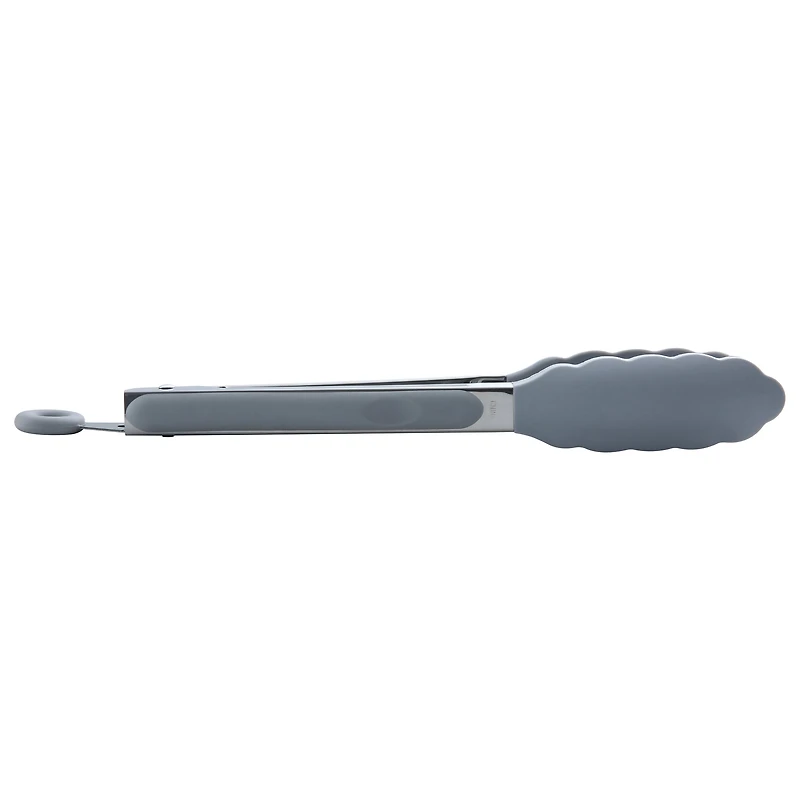 Mainstays 9" Stainless Steel Locking Tongs with Silicone Head, Navy, Grey, or Teal