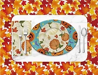 Pumpkin Face Oval Paper Plates, 8CT