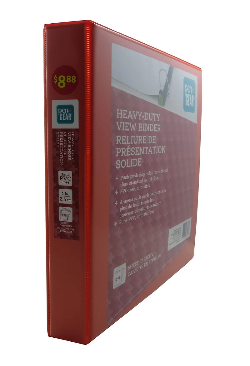 PEN+GEAR HEAVY DUTY VIEW 1`` BINDER ORANGE