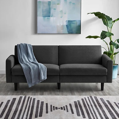 Mainstays Storage Futon with Underseat Storage, Charcoal Fabric