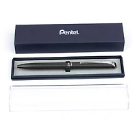 Pentel EnerGel Liquid Gel Rollerball Pen, Black Metal Barrel, Black Ink, 0.7mm, 1 Each, Includes Gift Box