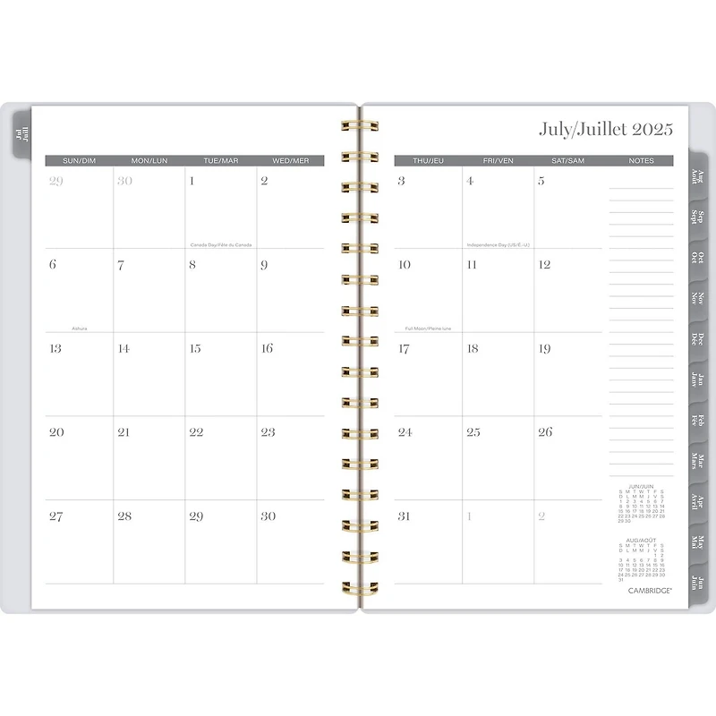 Agenda scolaire hebdomadaire Cambridge® Color Bar rose 2025-2026