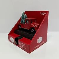 HOLIDAY TIME SUPPORT DE BAS DE BAS DE VOITURE EN MÉTAL ROUGE DE 5,0 POUCES AVEC ARBRE