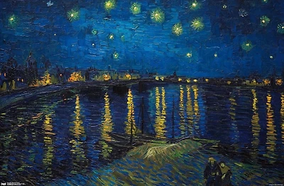 Starry Night over The Rhone by Vincent van Gogh Wall Poster, 22.375" x 34"