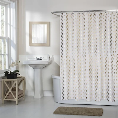 Pineapple Woven Textured Fabric Shower Curtain, Fabric shower curtain