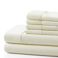 Literie Marina Decoration, draps toutes saisons, ultra doux, soyeux et à poches profondes, en rayonne de bambou, couleur ivoire