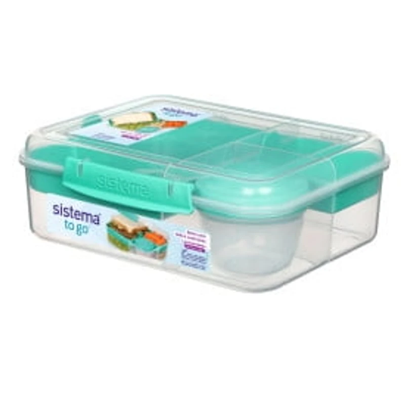 Bento et contenant pour aliments de la collection Sistema To Go, 6,9 tasses, clair, couleurs assorties 1,65 l, Les couleurs varier.