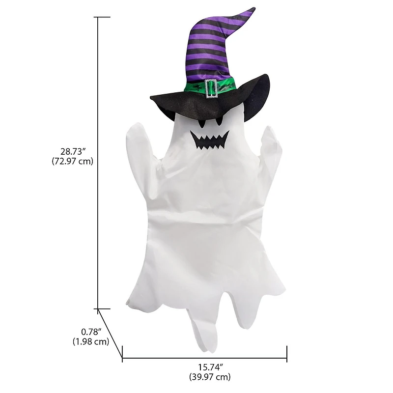 WAY TO CELEBRATE 28" GHOST WITH WITCH HAT PURPLE