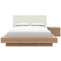 Julian 3 Piece Queen Size Bedroom Set with Platform Bed, Upholstered Headboard and Nightstand