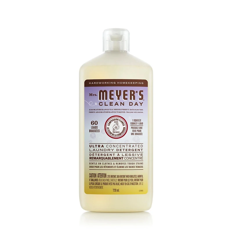 Mrs. Meyer's Clean Day Détergent à Lessive Ultra Concentré 60 Brassées, Parfum Fleur de Compassion