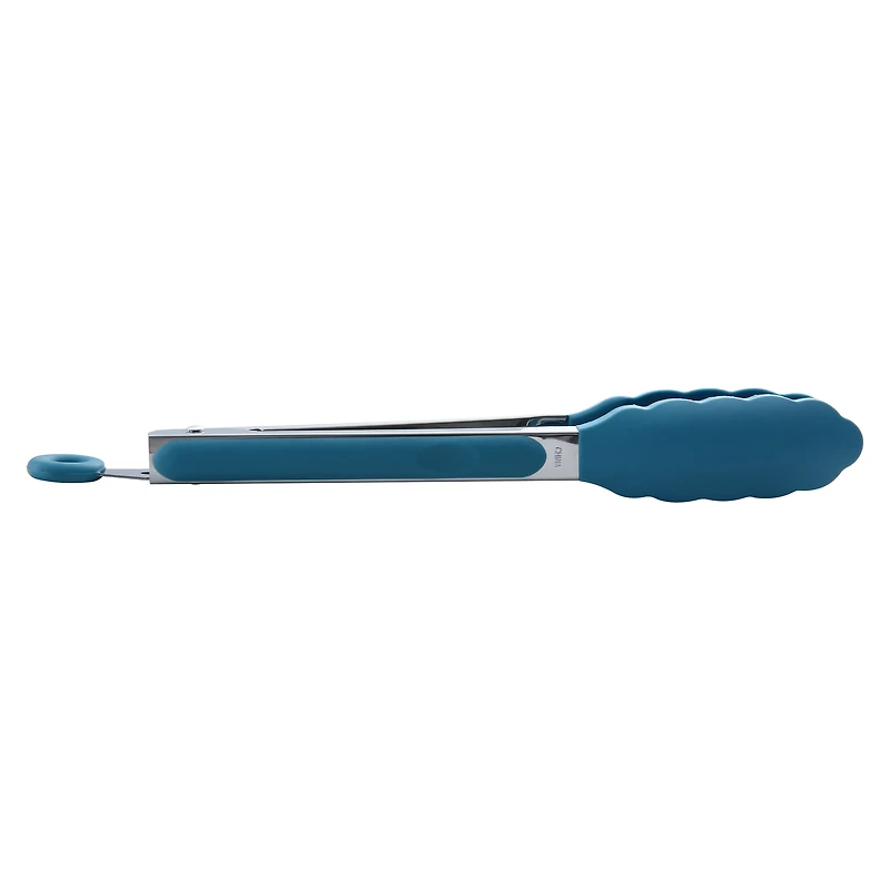 Mainstays 9" Stainless Steel Locking Tongs with Silicone Head, Navy, Grey, or Teal