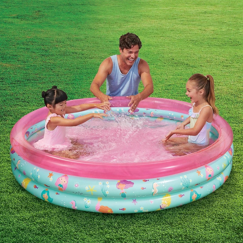 Play Day Piscine Rose À 3 Anneaux
