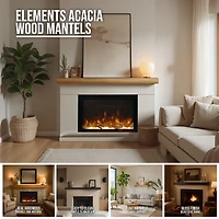 Elements Acacia Wood Mantel Gloss Finish, 45IN