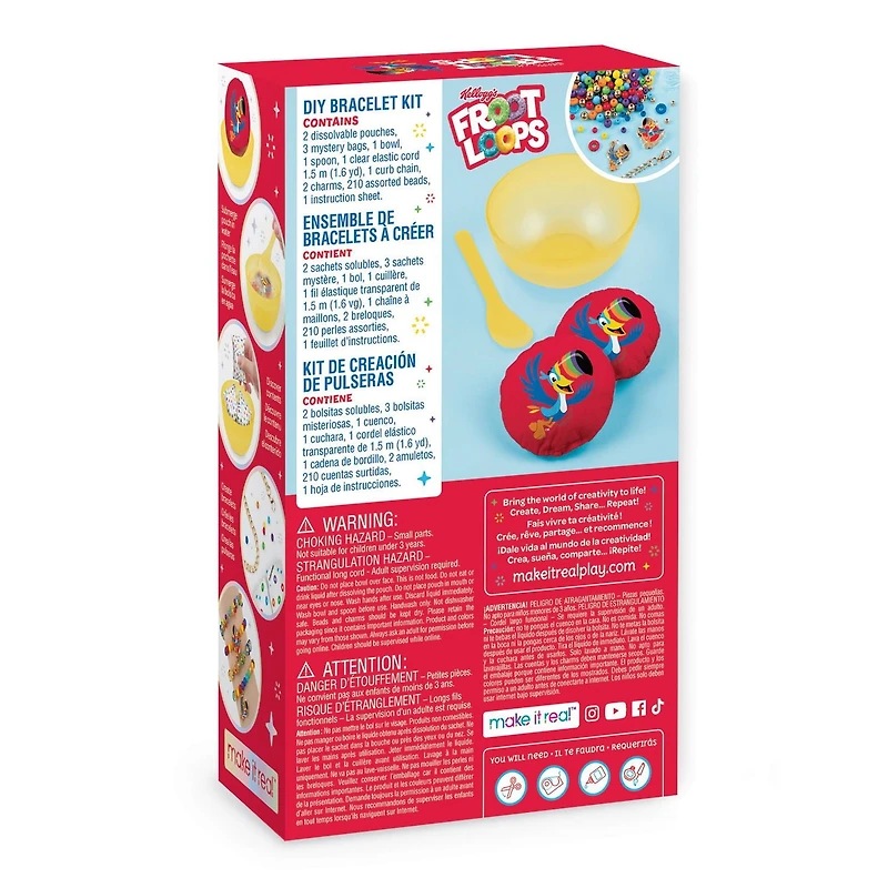 Make It Real Kellogg's Cereal Charm Bracelet Craft Kit for Kids Ages 8 plus