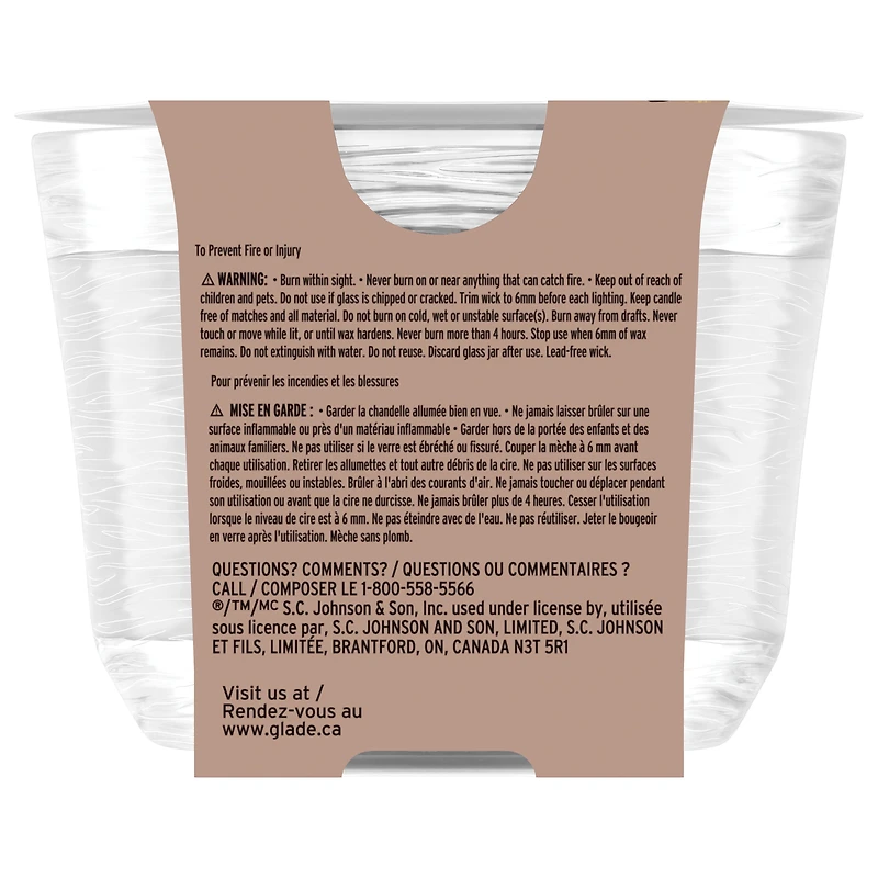 Glade® Scented Candle Air Freshener, Delicate Vanilla Embrace, 1 Piece