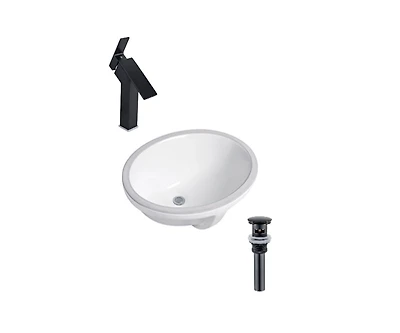 DROP Bath and Kitchen DR091154 Undermount Bathroom Sink Set