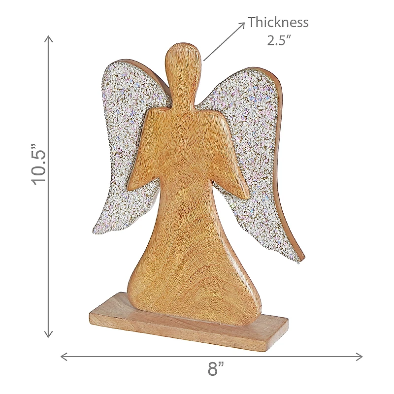 Décoration DAnge En Perles De Bois (Blanc)