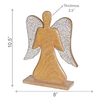 Décoration DAnge En Perles De Bois (Blanc)