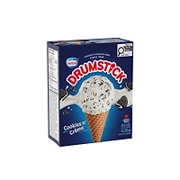Drumstick Cookies 'n Crème, Vanilla And Chocolate Cookie Crunch Frozen Dessert, White Chocolatey Coating Dipped In Chocolate Cookie Pieces With A Chocolatey Nugget, 0.5 L