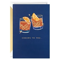 Carte de fête pour lui, carte de la fête des Pères, carte de félicitations, Signature de Hallmark (Verres à Whiskey, « Cheers to You »)