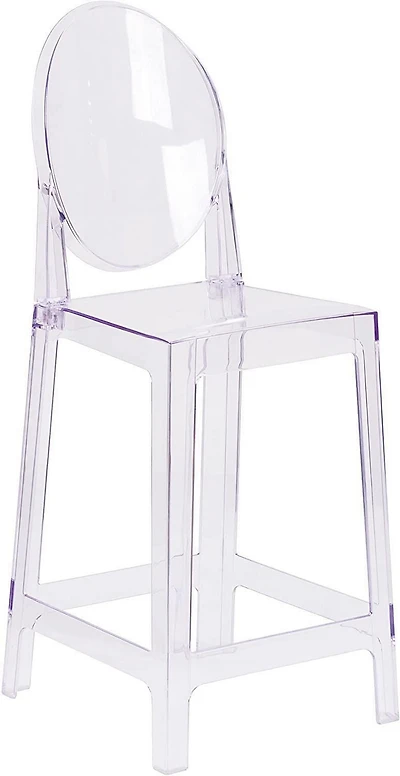 Nicer Furniture Clear Modern Ghost Side Counter Stool