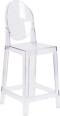 Nicer Furniture Clear Modern Ghost Side Counter Stool