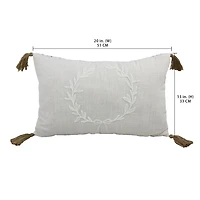 FRAÎCHE Holiday Wreath Cushion, 20x13-in