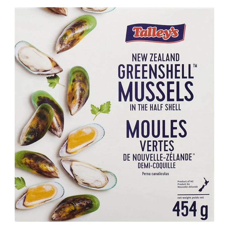 Talley's Moules Vertes De Nouvelle-Zélande, Demi-Coquille, Congelées, 454 g 454 g