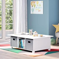 Maison RiverRidge® Table d'activités pour enfant avec 6 casiers de rangement blanc avec bacs 2 pièces