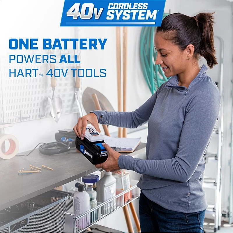 HART 40-Volt Cordless 12-inch String Trimmer Kit (1) 2.5Ah 40V Lithium-Ion Battery
