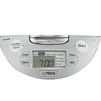 Tiger JAX-R Series 10Cup White Micom Rice Cooker With Tacook Cooking Plate