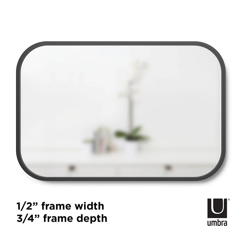 Umbra Hub Rectangular Mirror 24 x 36" (61 x 91 cm),Black