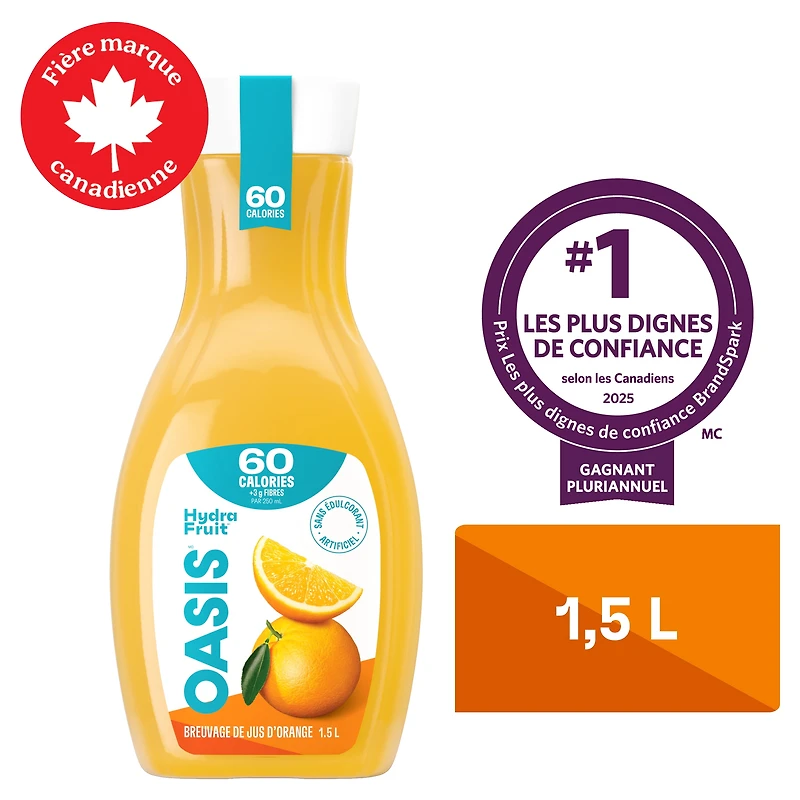 Breuvage de jus d’orange Oasis Hydrafruit 1,5 L