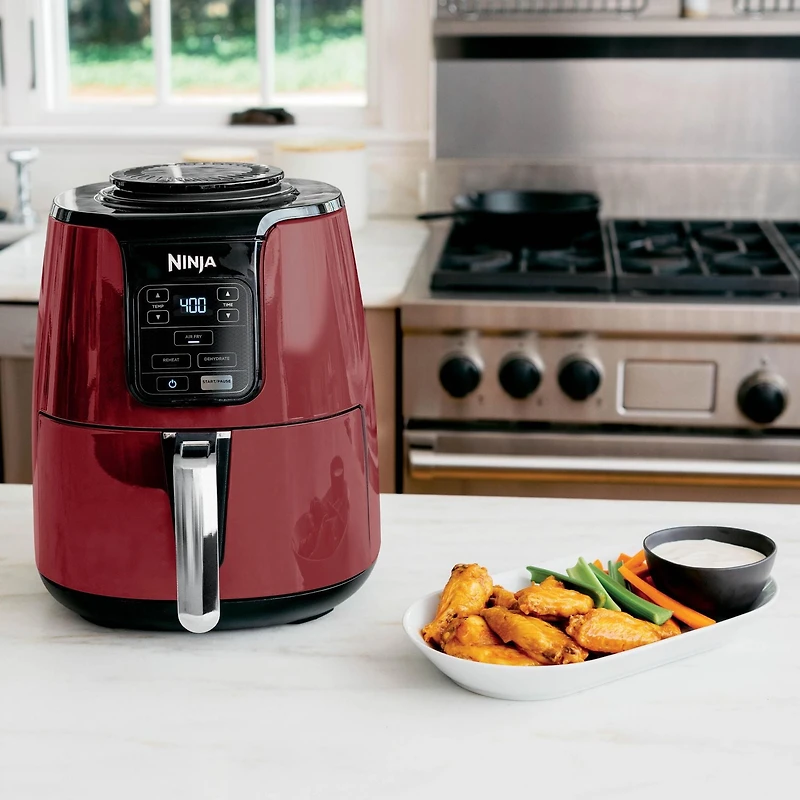 Ninja, friteuse à air 4 quarts, rouge, 1550W, panier antiadhésif AF100CRD