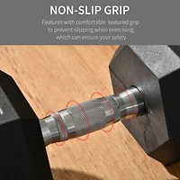 Soozier 50lbs Rubber Dumbbells Weight Set for Body Fitness Training Home Office