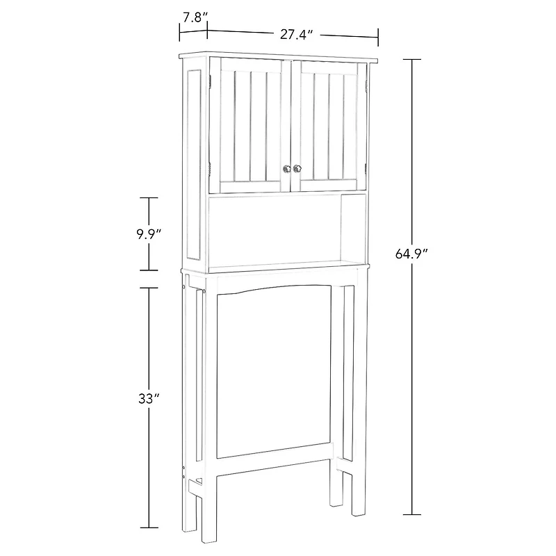 RiverRidge® Home Ashland Collection 27.44-inch W x 64.88-inch H x 7.81-inch D Space Saver in Gray