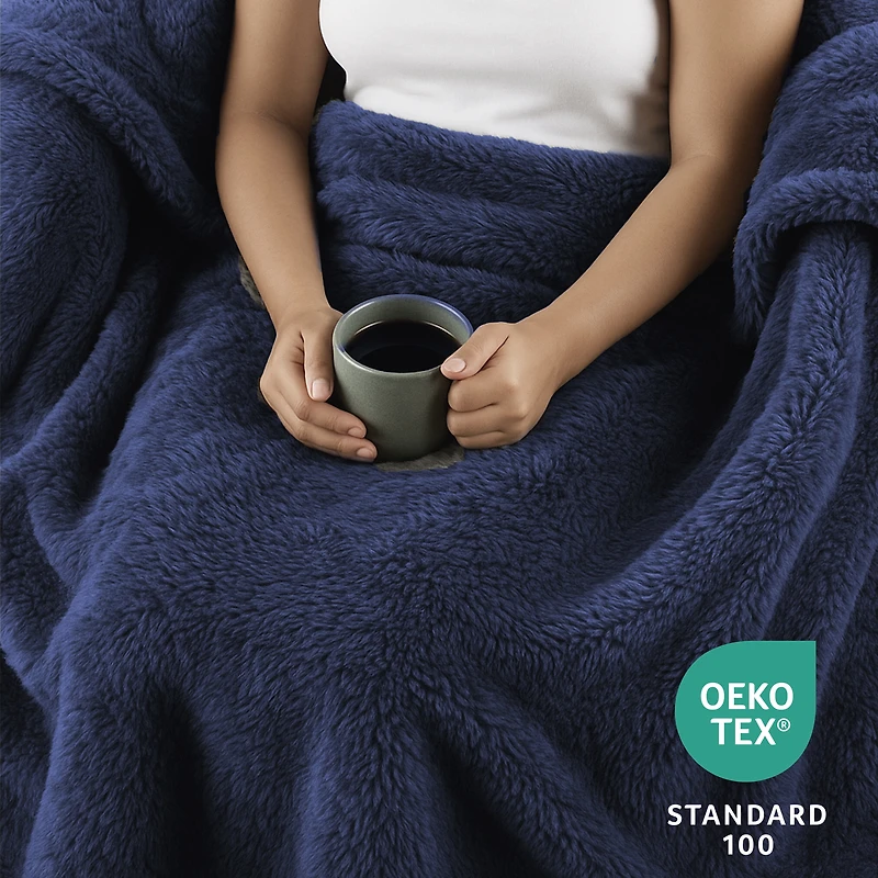 Couverture chauffante électrique Sunbeam Arctic Plush Eco, 4 réglages de chaleur, arrêt automatique
